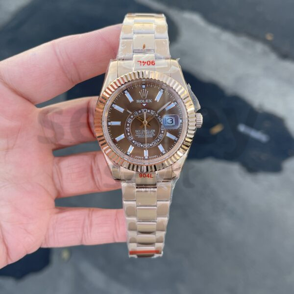 Rolex Sky-Dweller Rose Oyster Kordon Kahve Kadran
