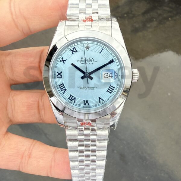 Rolex Datejust Düz Bezel Jubile Kordon  Ice Blue Roma rakam