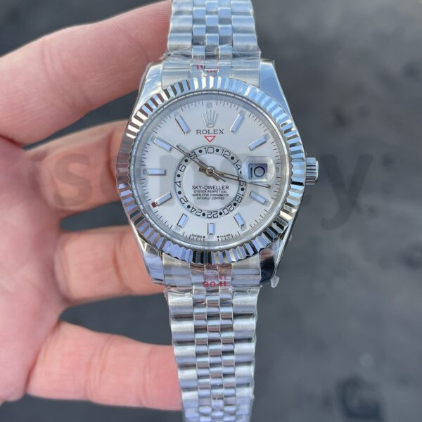 Rolex Sky-Dweller Silver Jubile Kordon Beyaz Kadran