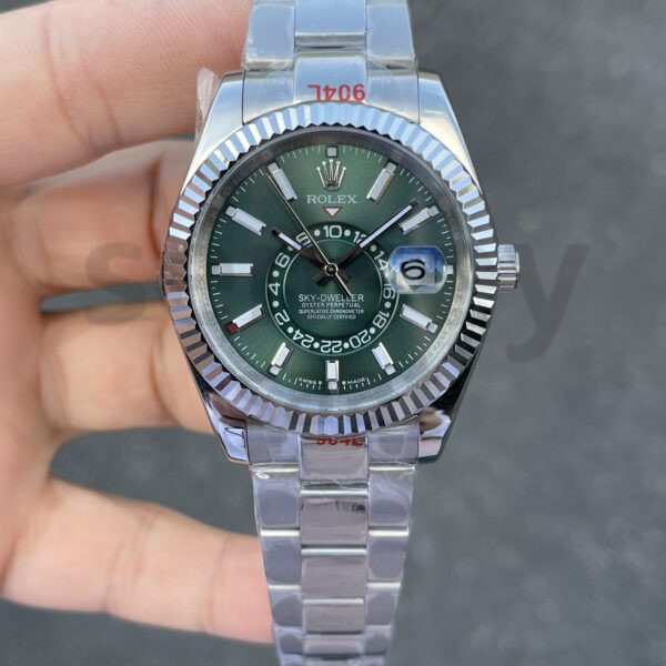 Rolex Sky-Dweller Silver Oyster Kordon Yeşil Kadran