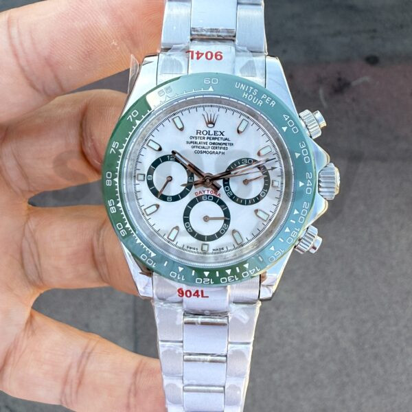 Rolex Cosmograph Daytona 116520LV Beyaz Kadran Yeşil Bezel